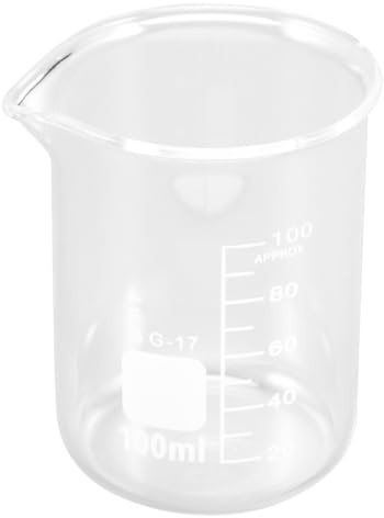 ULTECHNOVO Glass Measuring Cup Beaker 100 Ml Graduated Beaker Cup with Scale Lines Wide Mouth for Kitchen Lab Household Liquid Measuring and Storage