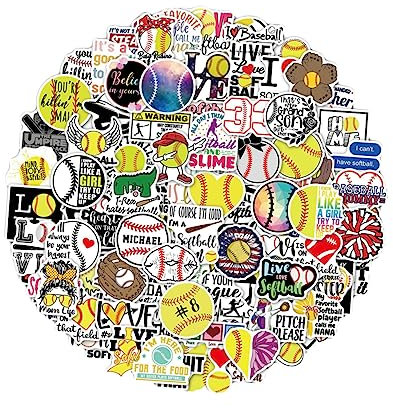 BESTonZON 100stücke Baseball Stickers Aus Langlebigem Vinyl Vielseitige Graffiti-dekore Für Koffer Skateboard Laptop Wetterfest Selbstklebend Als Geschenk Für Jugendliche Und Erwachsene
