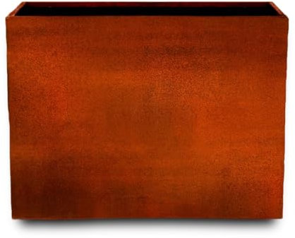 Watbick Corten Grand pot de fleurs rectangulaire en acier pour extérieur, pot de fleurs en métal, 76,2 x 96,5 x 25,4 cm, pot de fleurs pour jardin, terrasse, commerce et industriel, grand récipient
