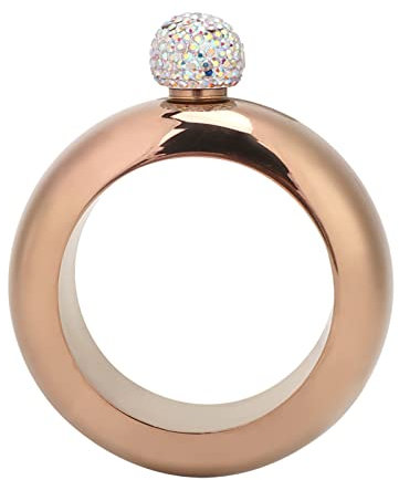 Bracelet Cruche Acier Inoxydable Vin Alcool Cruche Bracelet Poignet Flasque Entonnoir pour Danse Anniversaire Fête Club Bar (Or Rose Clair)