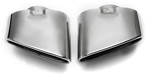 Auspuffblende,Auspuff Endrohr Paar Chrom-Auspuff-Doppelendrohr-Schalldämpferspitze aus Edelstahl, passend for BMW X5 E70 2008 2009 2010 2011 2012 2013, Autozubehör