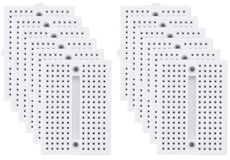 PATIKIL 12pcs Mini Breadboard, Solderless Breadboard Small Breadboard 170 Tie Points Prototype PCB Bread Board Electronics Kit Self Adhesive Plates, SYB-170, White