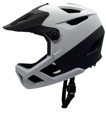 Bike Helmet Full Face Mount Bike Helmet For Men Women Road Bike Helmet Adjustable Visor Goggle Port 55-59CM Impact-Resistant Bicycle Helmet Bicycle Helmet(White)