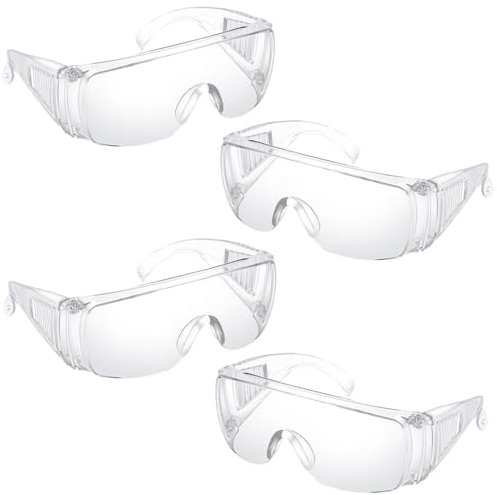 XPEX 4 Pezzi Occhiali Protettivi Da Lavoro, Occhiali Protettivi E Igienici Di Sicurezza, Occhiali Antinfortunistica, Occhiali Da Lavoro Protettivi Per Lavori In Officina, Anti-Graffio