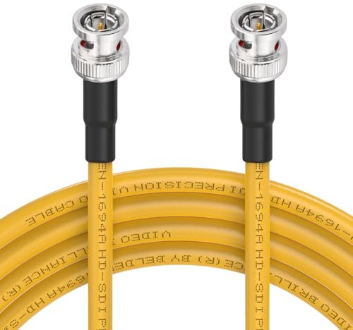 Superbat SDI Kabel 3m 3G/6G/12G/HD/4K/8K (Belden 1694A,75ohm) BNC Stecker auf Stecker SDI-Videokabel für HD-Kamera CCTV Monitor Videoausrüstung -Zitronengelb, 1stk