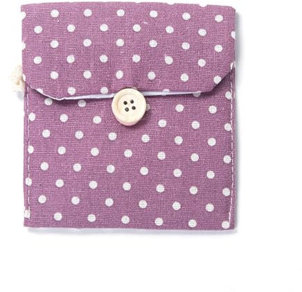 Portamonete in cotone porta tamponi cosmetici a pois igienici borsa organizer di grande capacità borsa portaoggetti per trucco da donna sacchetto vari viola