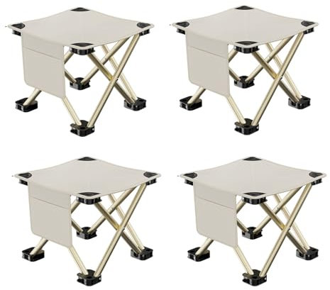KKTX 1/2/4 Stück Reisehocker, tragbar, klappbarer Angelhocker für den Außenbereich mit Tragetasche für Outdoor-Abenteuer, Reisen, Wandern, Angeln, Picknicks,33x33cm, 4pcs