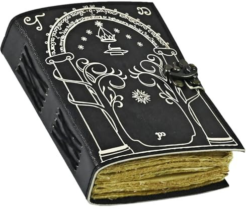 Dörrar av Durin Tolkien Sagan om ringen präglad läderjournal, bok Hobbit Jrr tolkien böcker sagan om ringen bok skuggor anteckningsbok grimoire häxkonst tillbehör varor bokstöd gåva för män och