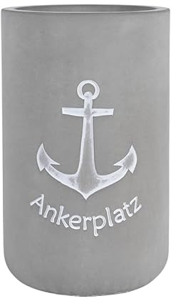 Flaschenkühler aus Beton, 20,5 cm Höhe, Grau Ankerplatz