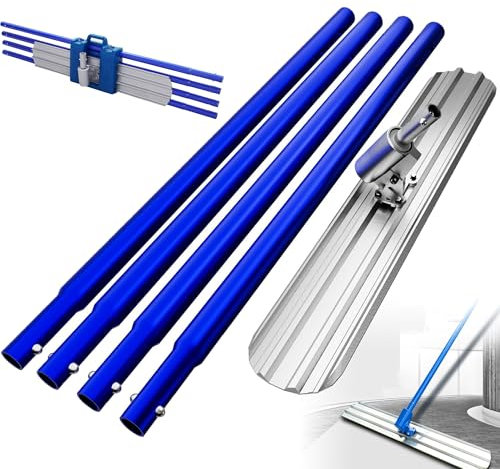Taloche à Béton Avec 4 Poignées Combinables, 122 X 20 Cm, En Alliage D'aluminium Et Magnésium, Avec Boîte à Outils De Transport, Pour La Finition Du Béton