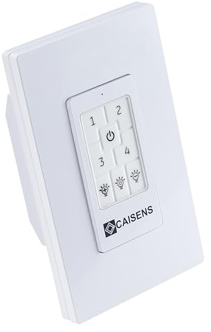 Universal Ceiling Fan Wall Control with Four Speed Switch and LED/Incandescent Light Dimmer, Ceiling Fan Wall Switch for Harbor Breeze, Lowes, Hunter, Honeywell, White