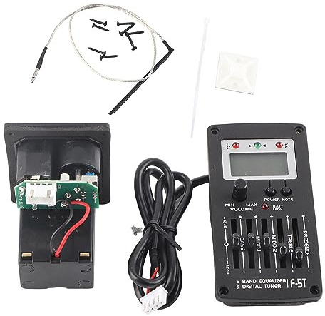 FILFEEL F -5T 5 Band Acoustic Guitar Pickup, Acoustic Guitar Equalizer mit LED -Display 5 Band EQ Für Akustik -Gitarren -Musikinstrumenten -Accessoire Kit
