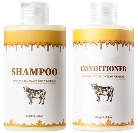 Set de champú y acondicionador, kit natural para el cuidado del cabello, limpia en profundidad e hidrata, controla la grasa y suaviza el encrespamiento, para todo tipo de cabellos (2pcs)