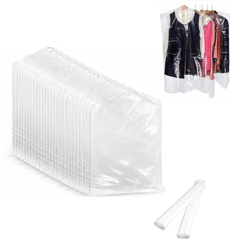 Trintion Clothes Covers Protector Bags Plastic Garment Bags 60x100cm Clear Dry Cleaning Bags Dustproof Suit Dry Cleaning Bags for Men Women (100)