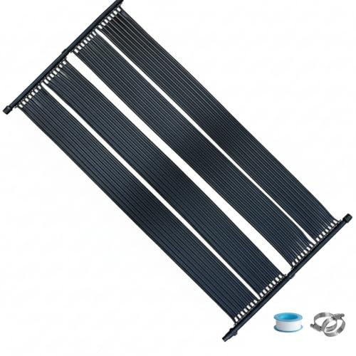 Mucola Poolheizung Solar 305x80 cm Solarkollektor aus Polyäthylen & Edelstahl – UV-beständige Solarheizung für Pool, erwärmt bis +10°C – Solarmatte Wärmeplane Schwimmbad erweiterbar Schwarz