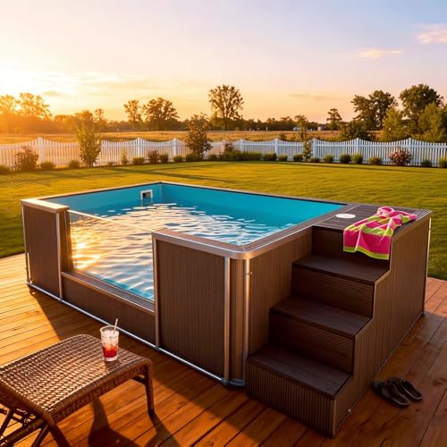 Piscina sobre el suelo estilo contenedor de 20 pies y 40 pies, piscina modular rectangular con sistema de filtración para patio, jardín, patio o uso comercial