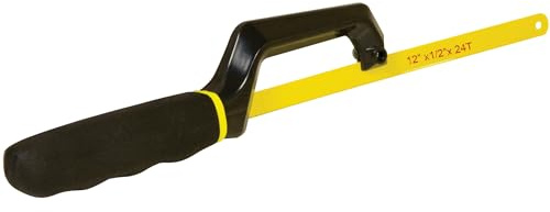 Performance Tool W733 Comfort Grip Handle Compact Design Multi-Blade Size Compatible Handheld Hacksaw for Confined Work Areas