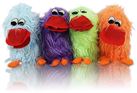 6 x HC-Handel 910706 Handpuppe Crazy Bird Zunge 20 cm Vogel verschiedene Farben