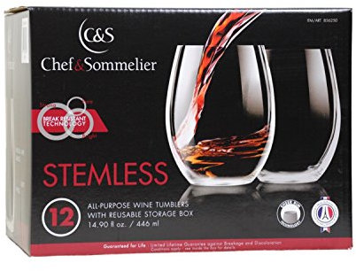 Chef & Sommelier 12 Stemless All-Purpose Wine Tumblers