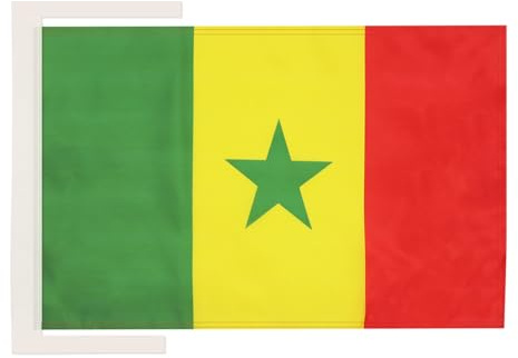 AZ FLAG Drapeau Sénégal 45x30 cm Sénégalais Polyester 100D Cordelettes | Usage intérieur et extérieur Drapeau décoratif Senegaal coutures doubles et bords renforcés