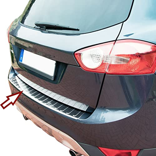 RECAMBO Ladekantenschutz Edelstahl kompatibel für Ford KUGA I | 2008-2012 - Hochglanz poliert, Chrom Look - Styling und Schutz für die Stoßstange