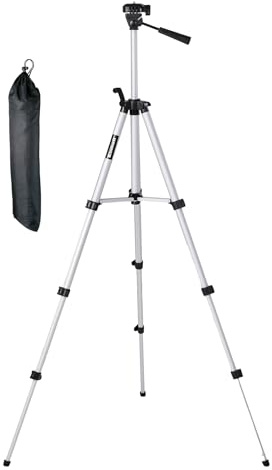 Original Einhell Stativ für Laser-Messgeräte (Messgeräte-Zubehör, höhenverstellbar 37 cm - 110 cm, 37 cm Transporthöhe mit Tasche, 1/4-Gewinde)