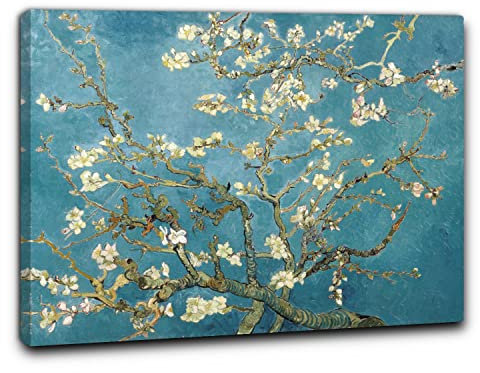 Niik Quadro + Telaio (BC) mandorlo in fiore di vincent van gogh 60 x 47,5 x 1,7 cm falso d'autore stampa su tela