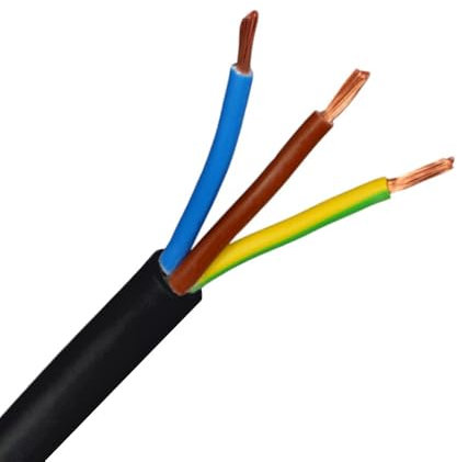 2/3/4 CORE ELECTRICAL FLEX CABLE WIRE LENGTH TWIN TRIPLE 0.75/1/1.5/2.5mm2 230V (3 Core 1.5mm x 5m)