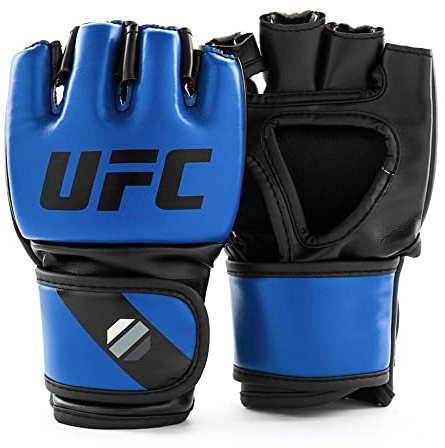UFC MMA Gloves | Training Gloves for Sparring, Grappling, Mitts & Punching Bag | Beginner to Intermediate | Secure Fit for Men & Women | Blue, Large/X-Large
