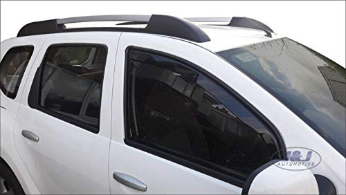 J&J AUTOMOTIVE Heko Déflecteurs d'air et de Vent pour Dacia Duster 2010-2017, Lot de 2pcs, Teintés, Avant et Arrière, Aérodynamique