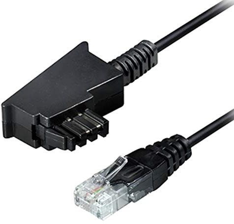 Câble Internet TAE RJ45 DSL VDSL - Noir - 3 m - Pour routeur Fritz Box/Speedport WLAN Voip routeur IP