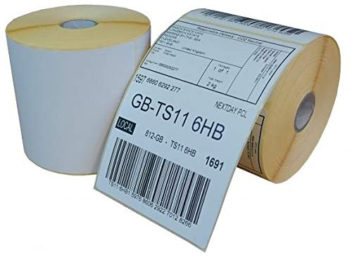 Primatel Direct Thermal Labels 4 Rolls (500 per roll) White 100mm x 150mm (6 by 4) for Zebra, Toshiba, Citizen, Eltron and Orion Printers