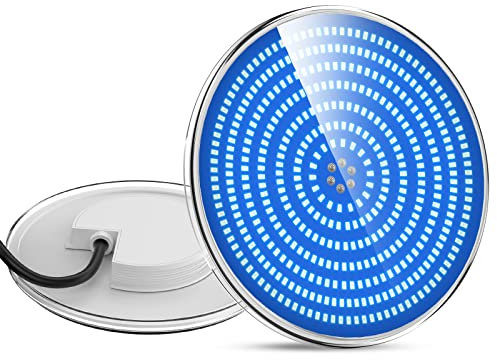LyLmLe Luce Piscina LED Riempito di Resina,35W Faretti LED PAR56, Lampada LED Sommergibile PAR56, 1200lm, 140°angolo del fascio, IP68 Impermeabile, 12V AC/DC, Blu Puro