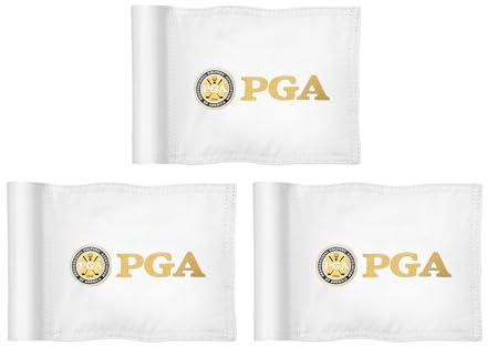 COGOLFING Golf Flag Mini, Double-Sided PGA National Flag with Regular Tube, Double-Sewn Durable 420D Nylon Golf Pin Flags for Backyard Landscape, 8L x 6H, White, 3-pack
