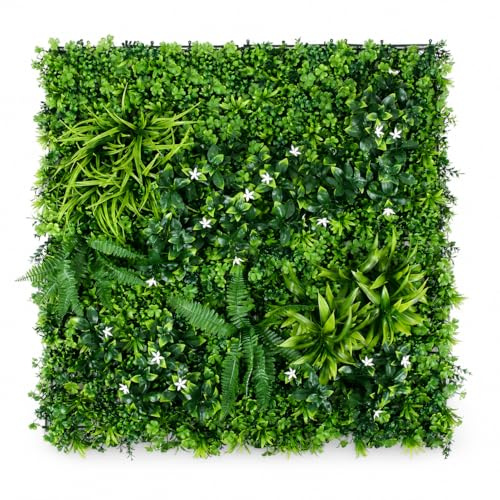 BPIL Greenery Vertical Garden Fence Artificial Living Wall, Boxwood Panels, UV Resistant, Easy Installation, for Home Garden Indoor Outdoor Decoration, Natural Look, Privacy Cover - 1m x 1m