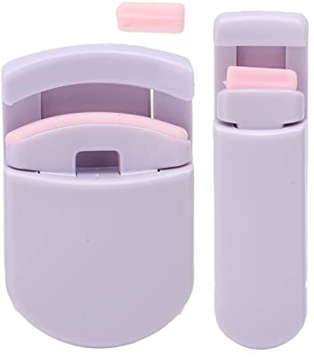 Rizador de Pestañas Portátil de 2 Piezas, Mini Rizador de Pestañas de Gran Angular, Rizador de Pestañas Pequeño, Herramienta Profesional de Rizador de Pestañas Lindo, Extensión de(Violeta)
