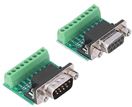 Jadeshay DB9 Adattatore Connettore per Morsettiera a Vite,2 Pezzi RS232 RS485 9 Pin Maschio Femmina Cavo Connettore Seriale Cambio di Segnale Coupler Adattatore