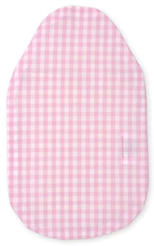 Bio Wärmflaschenbezug Kompakt - Bezug für kleine Wärmflasche 0,8 Liter - 100% Baumwolle aus kontrolliert biologischem Anbau - 2-farbig Bio-Flanell + Bio-rosa-weiß kariert