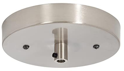 B&P Lamp® 6 Inch Diameter, Single Port, Modern Style Steel Canopy, Satin Nickel Finish