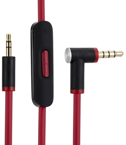 Solo 2 3 HD Studio 2 3 Pro Replacement Headphone Audio Cable, Compatible with Beats by Dr. Dre Headphones Beats Solo Studio Detox Detox Pro Headphones 3.5mm Male to Male, Volume Control Remote Talk