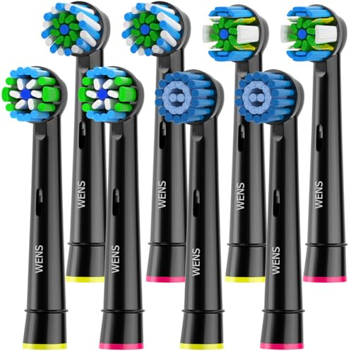Wens Recambios Cepillos Compatible con Braun Oral B Eléctricos Cepillo de Dientes, Cabezales de Repuesto-incluir 2 Floss, 2 Cross, 2 Sensitive, 2 Precision Negro