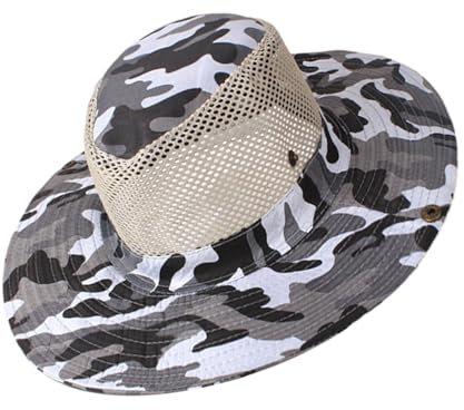 Generisch Camo Sonnenhut,Camo Boonie Hut - Camo Fischerhut Boonie Cap,UV-Schutz-Wanderhut, Sonnenhut mit breiter Krempe für Erwachsene, Damen und Herren