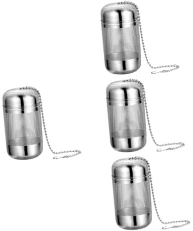 4 Stück Gewürzkugel Aus Edelstahl Teefilter Teekocher Mit Kette Kettenwerkzeug Tee-ei-korb Tee-ei Mit Losen Blättern Gewürzaufguss Faultier-tee-ei Teesieb Rostfreier Stahl Silver Amosfun