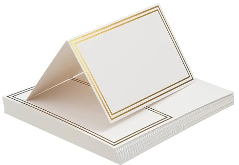 CENPEK Tarjeta de Mesa de 50 Piezas, Tarjeta de Mesa de Oro Caliente de Doble Marco, Tarjeta de Mesa de Fiesta de Boda, Tarjeta de Asiento con Nombre de invitado, Tarjeta de Inicio de sesión