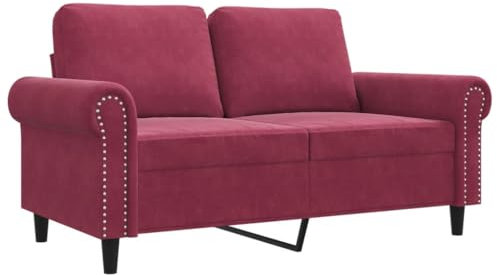 HETFTJN Koltuk Takimi Schlafcouch Schlafsofa Recamiere - 2-Sitzer-Sofa Weinrot 120 cm Samt für Relaxationsraum Sitzzimmer Jugendzimmer Hotelzimmer