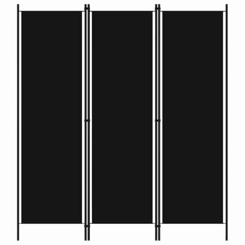 Myheimly 3-TLG. Raumteiler Klappbar Freistehend Trennwand Paravent Umkleide Sichtschutz Spanische Wand Raumtrenner Schwarz 150x180 cm