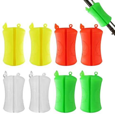 Mizikuu 8 Stück Angelrut Krawattenhalter, Schutz Befestigung Gummi, Tragbare Angelrute, Feste Kugel, Wiederverwendbar, Angelwerkzeug