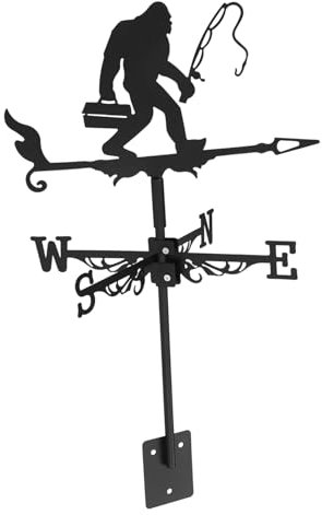 HYTROVE Girouette Gorille Pêcheur pour Jardin Décoration Extérieure Unique Indicateur De Direction du Vent pour Toit Et Jardin Design Original Et Résistant Aux Intempéries