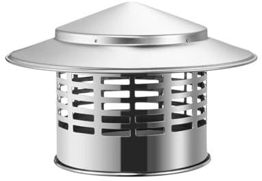 Sombreros para Chimeneas Cubierta de Chimenea para Estufa de Leña en La Sala de Estar, Cubierta de Escape de Chimenea de Acero Inoxidable con Mampara, Tapa de Ventilación de Techo Impermeable y Antico