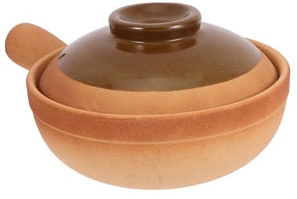 SOLUSTRE Marmite Argile Pour Soupe De Riz Et Ragoûts Cuisson Uniforme Repas Familiaux Facile à Transporter Pot à Couvercle